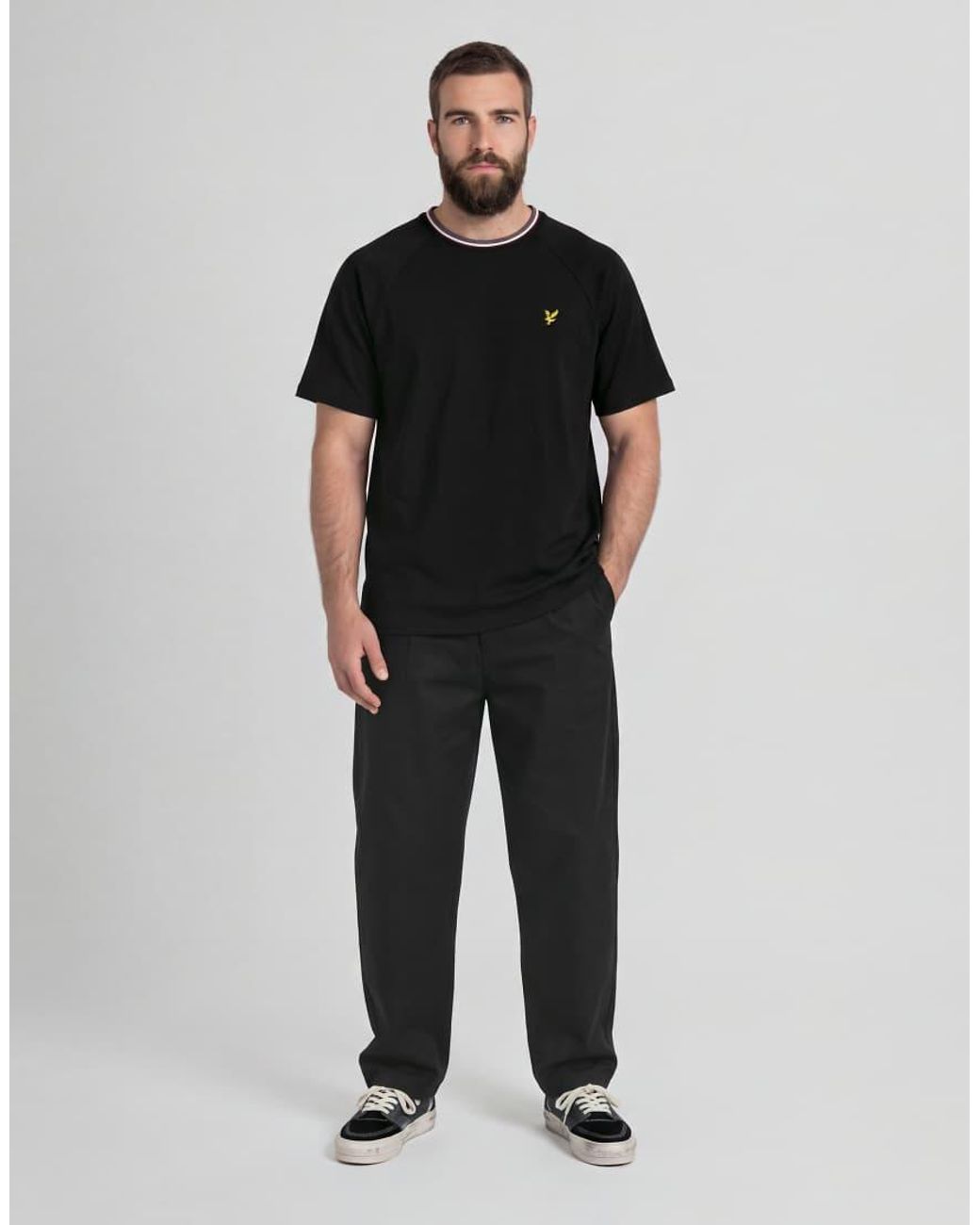 Lyle & Scott Black Ss T-Shirts Tipped Track T-Shirt for men