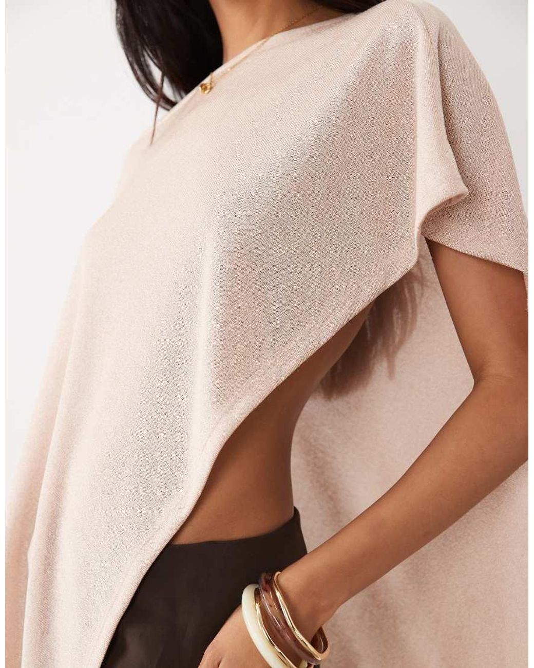 Gina Tricot Natural Poncho Top