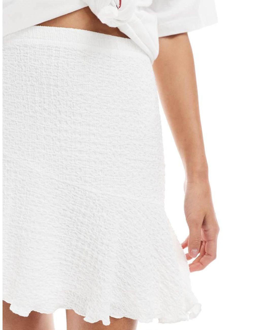 Miss Selfridge White Asymmetric Boho Summer Skirt