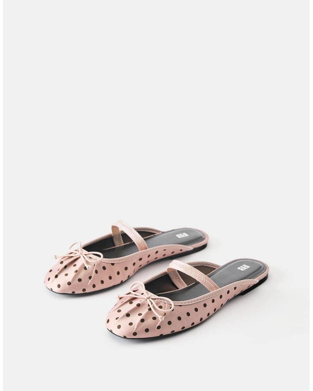Pull&Bear Pink Polka Dot Slingback Ballet Flats