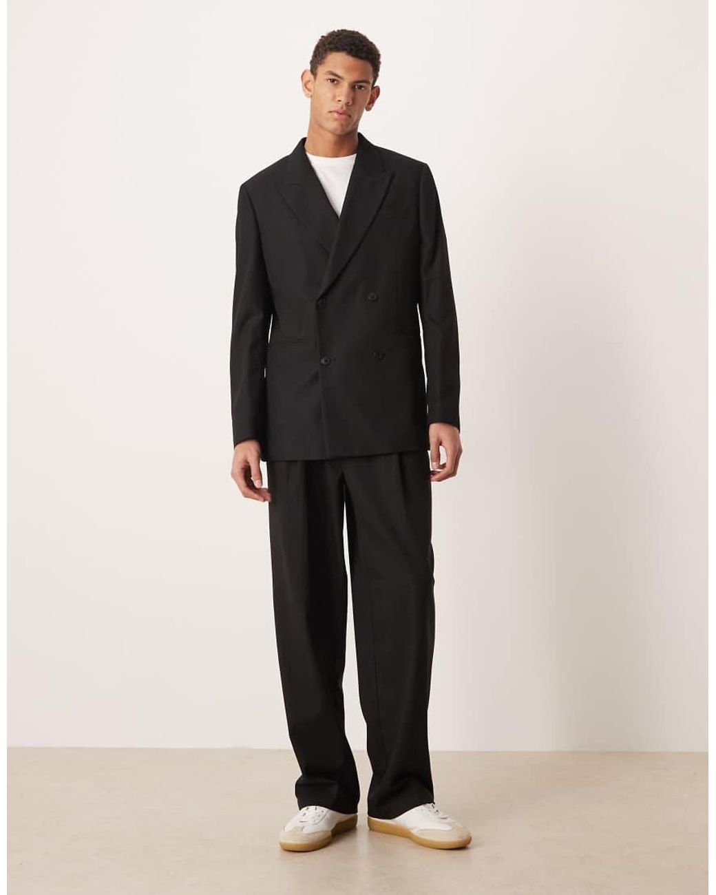 Mango Oversized Double Breasted Jasje in het Black voor heren