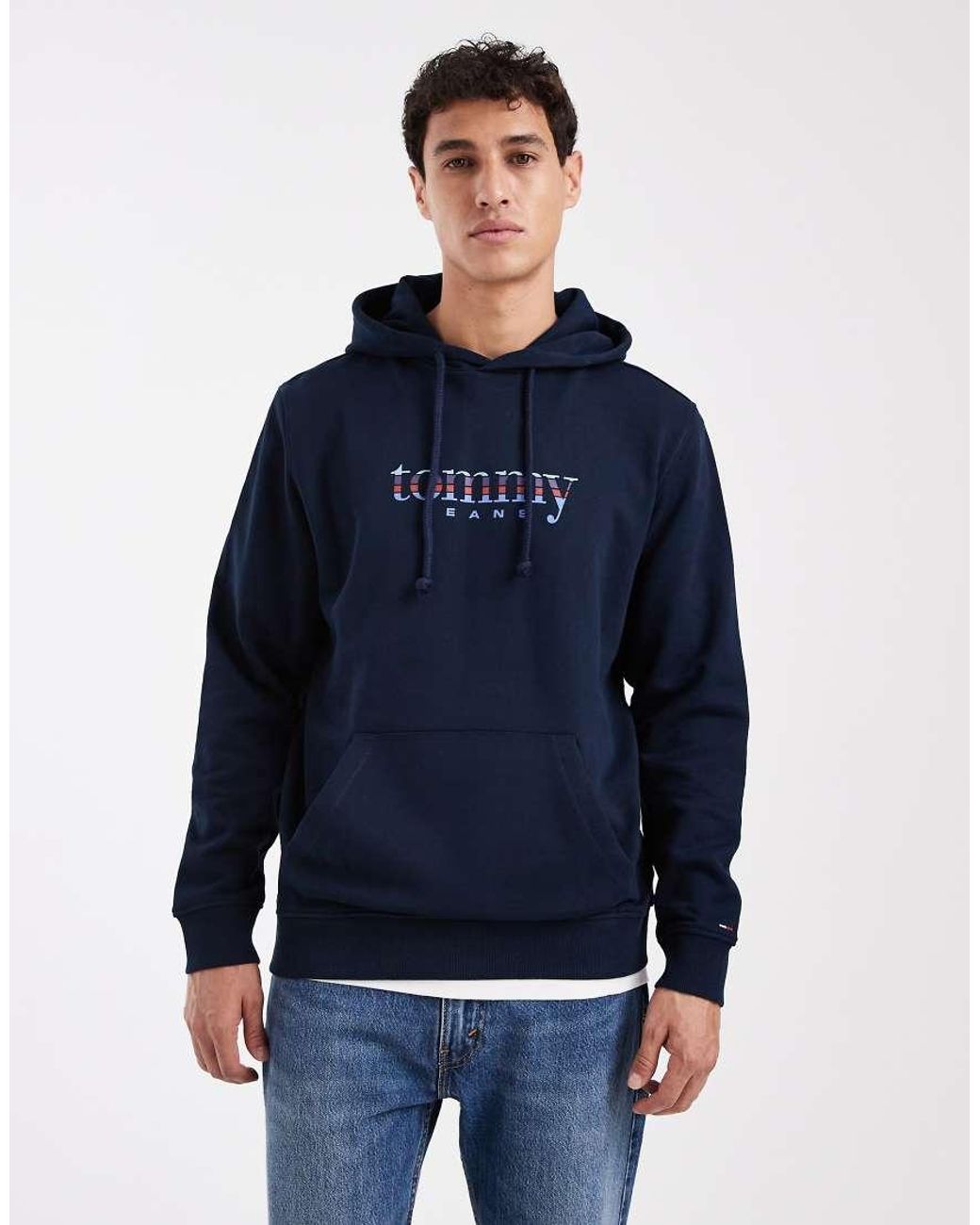 Tommy Hilfiger Blue Gradient Graphic Centre Logo Hoodie for men