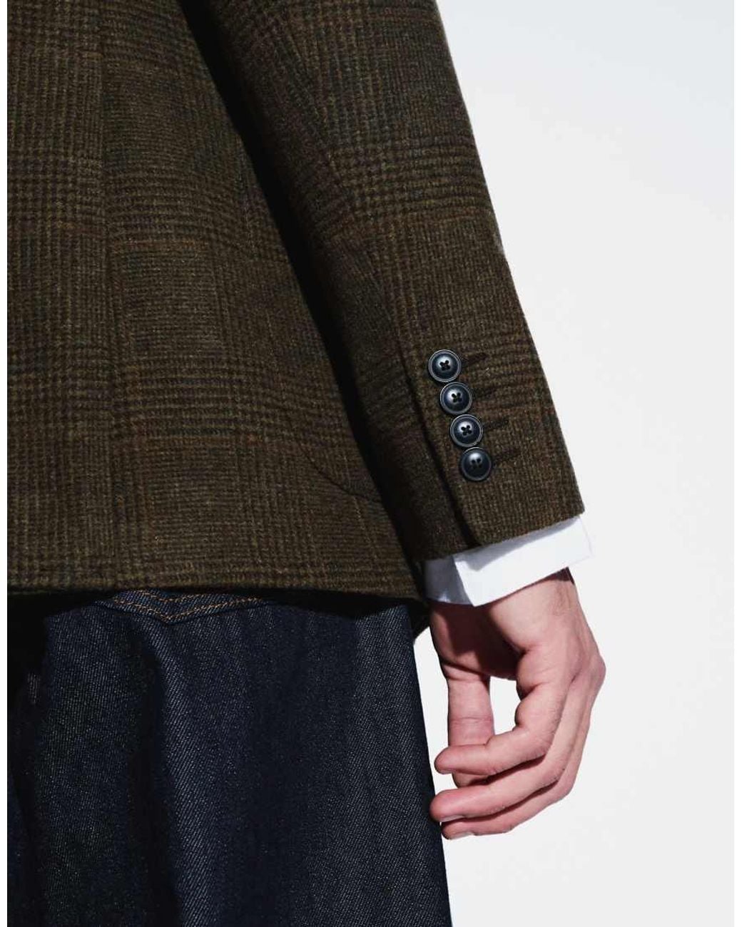 Mango Black Wool Mix Tailored Blazer for men