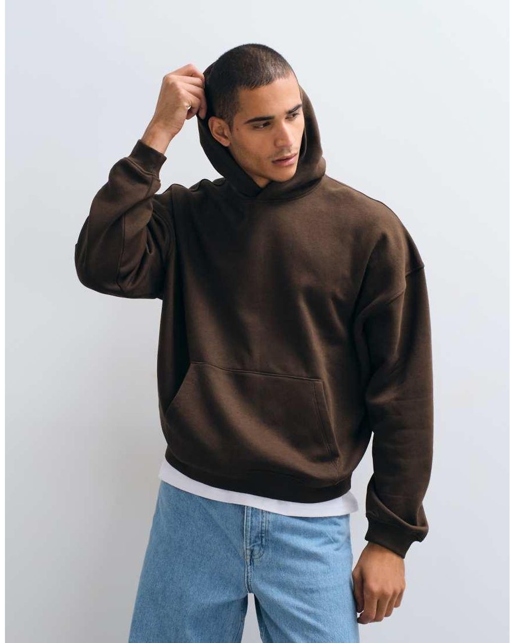 ASOS Brown Essentials Extreme Oversized Hoodie for men