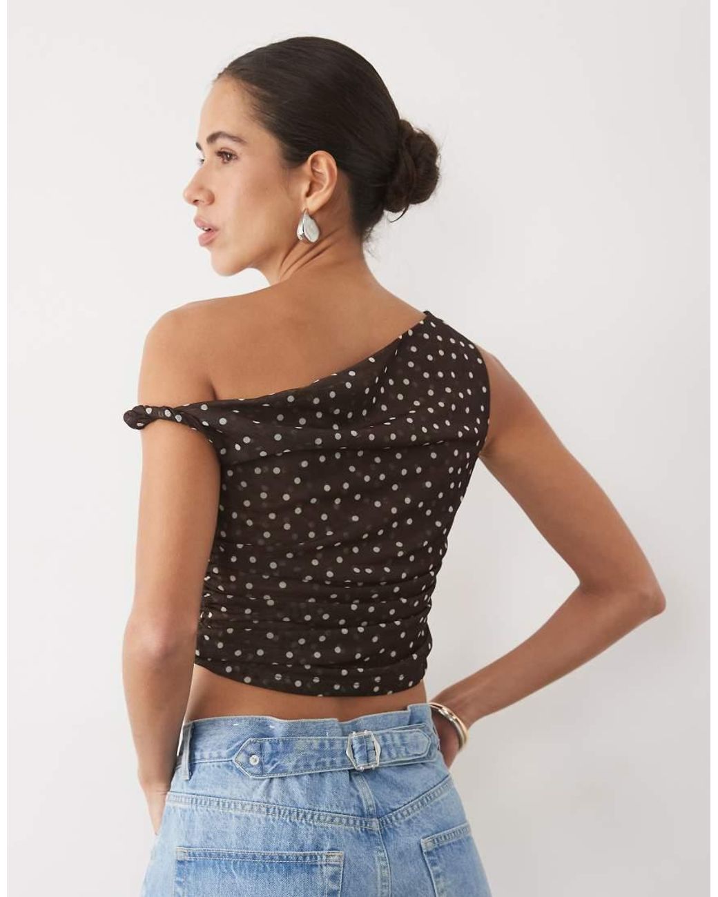New Look Brown Fallen Shoulder Top