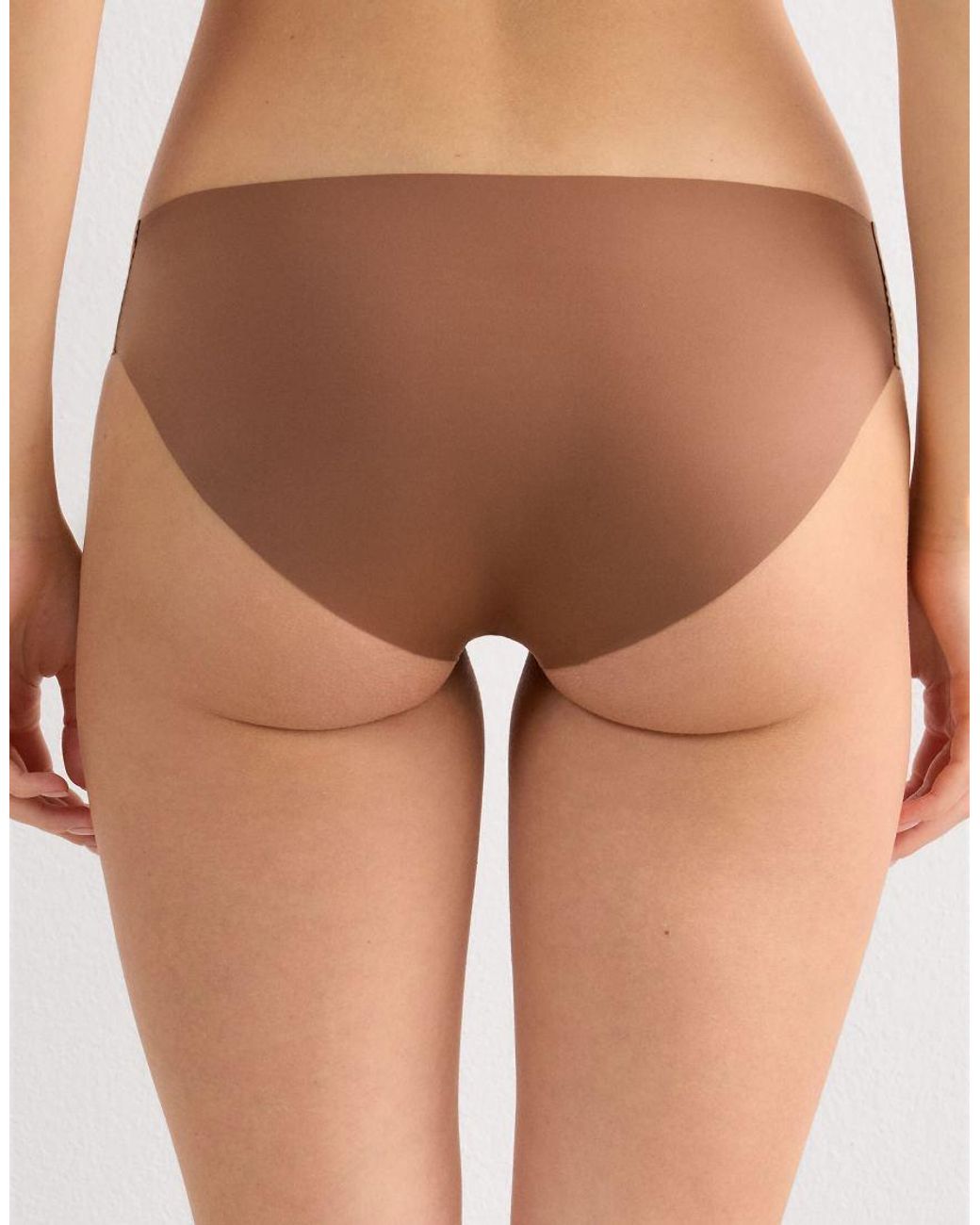 Intimissimi Brown Seamless Microfibre Snug-Fit Panties
