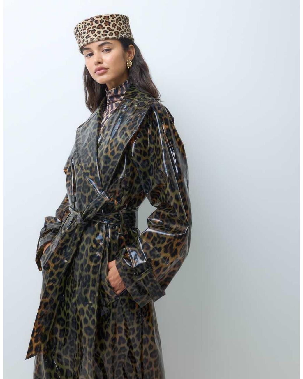 ASOS Multicolor Longline High Shine Trench Coat