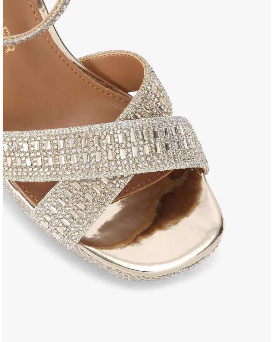 KG by Kurt Geiger White Fleur Platform Heeled Sandals