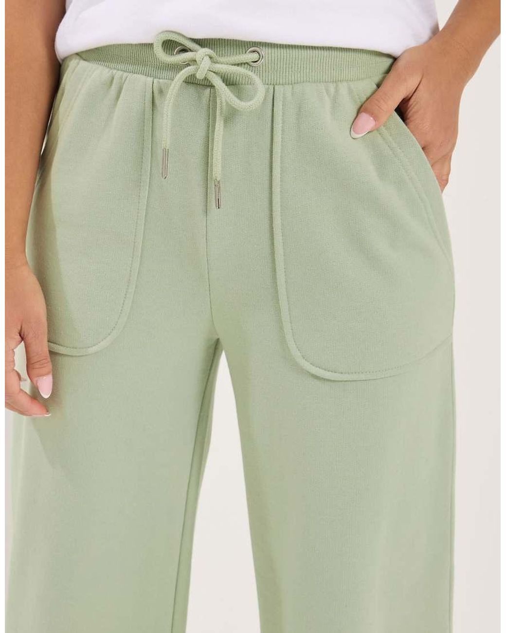 PixieGirl Green Petite Wide Leg Joggers