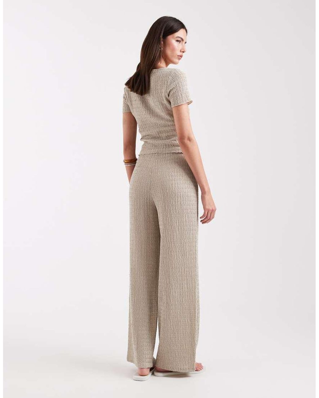 ONLY Natural Textured Trousers Co-ord