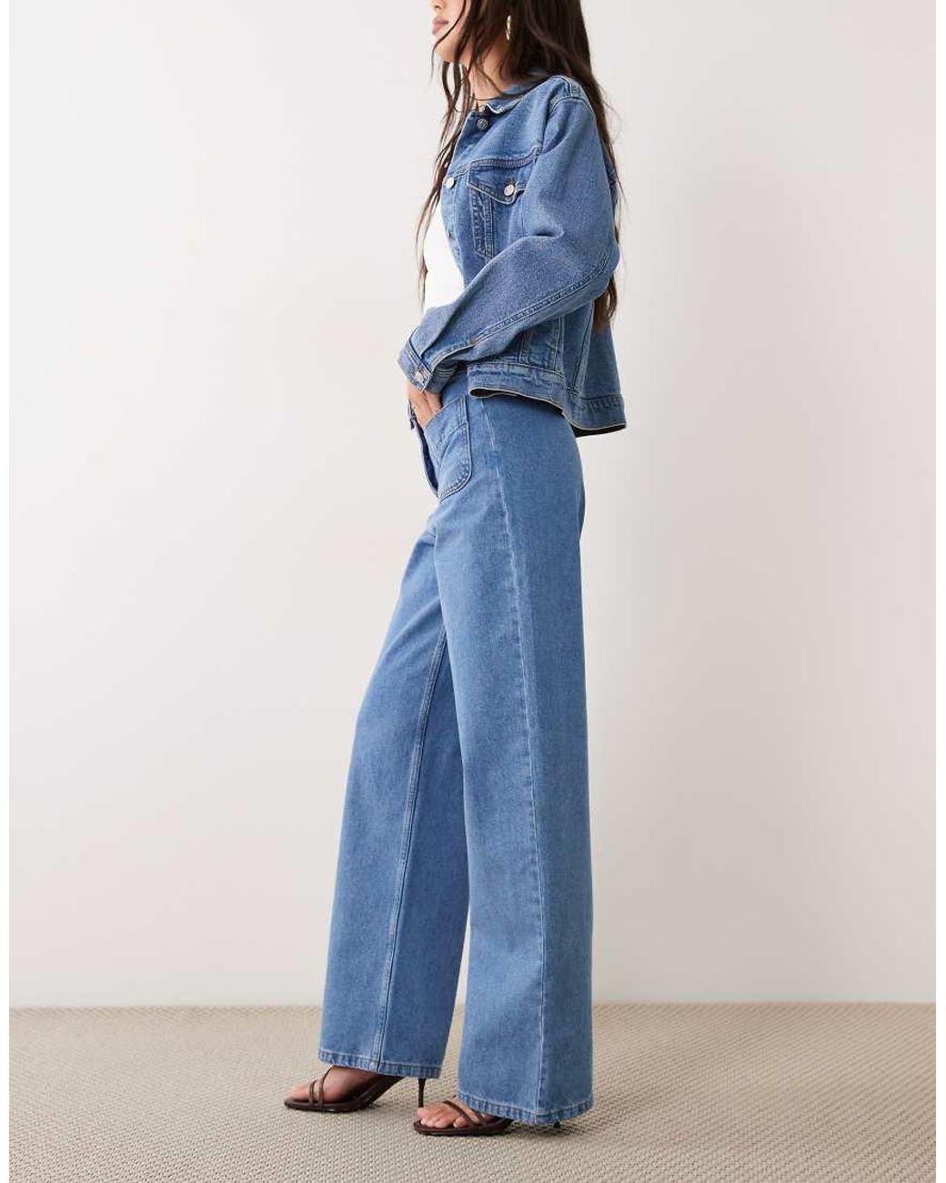 ASOS Blue Patch Pocket Straight Leg Jean