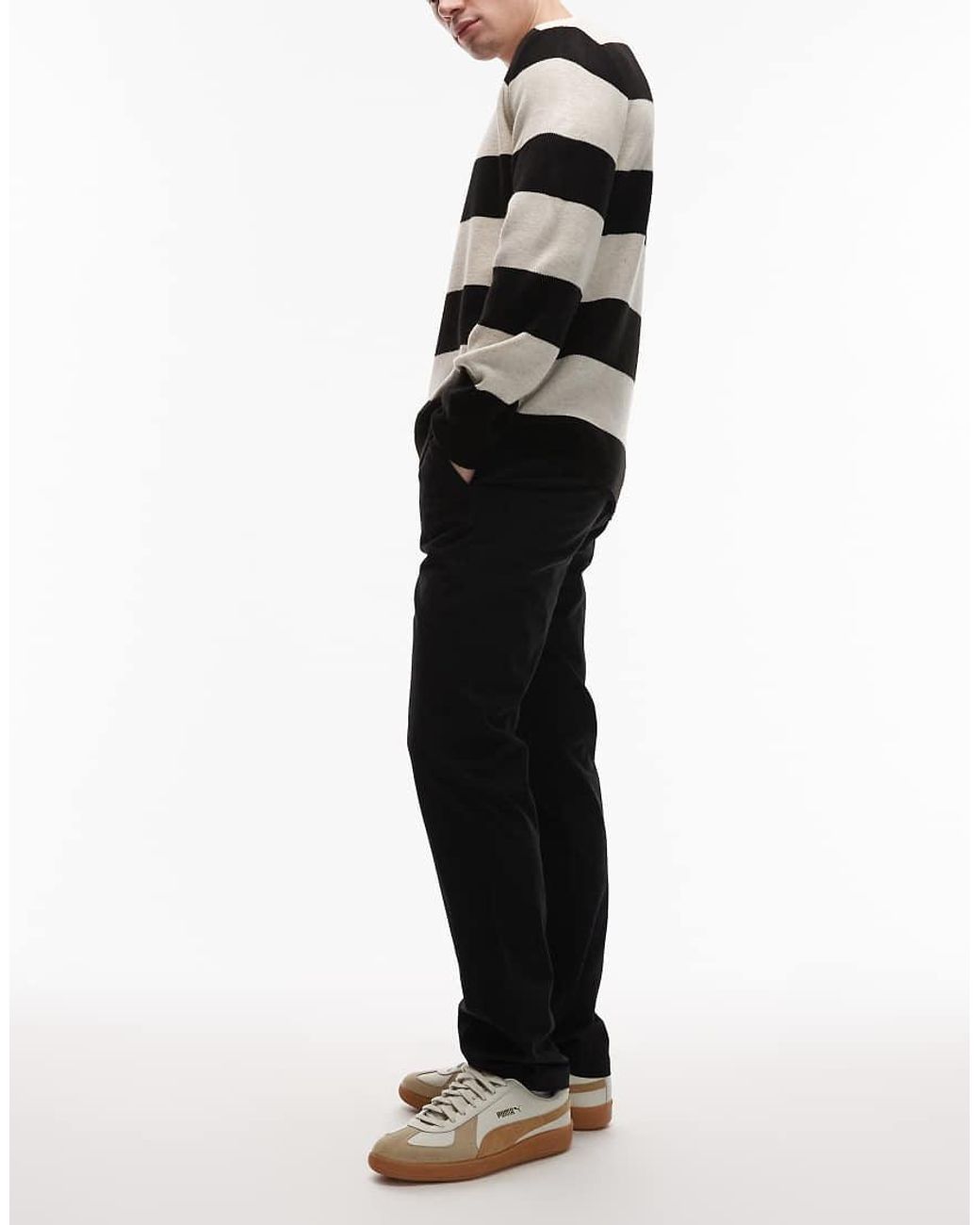 Tommy Hilfiger Black Denton Essential Twill Trousers for men