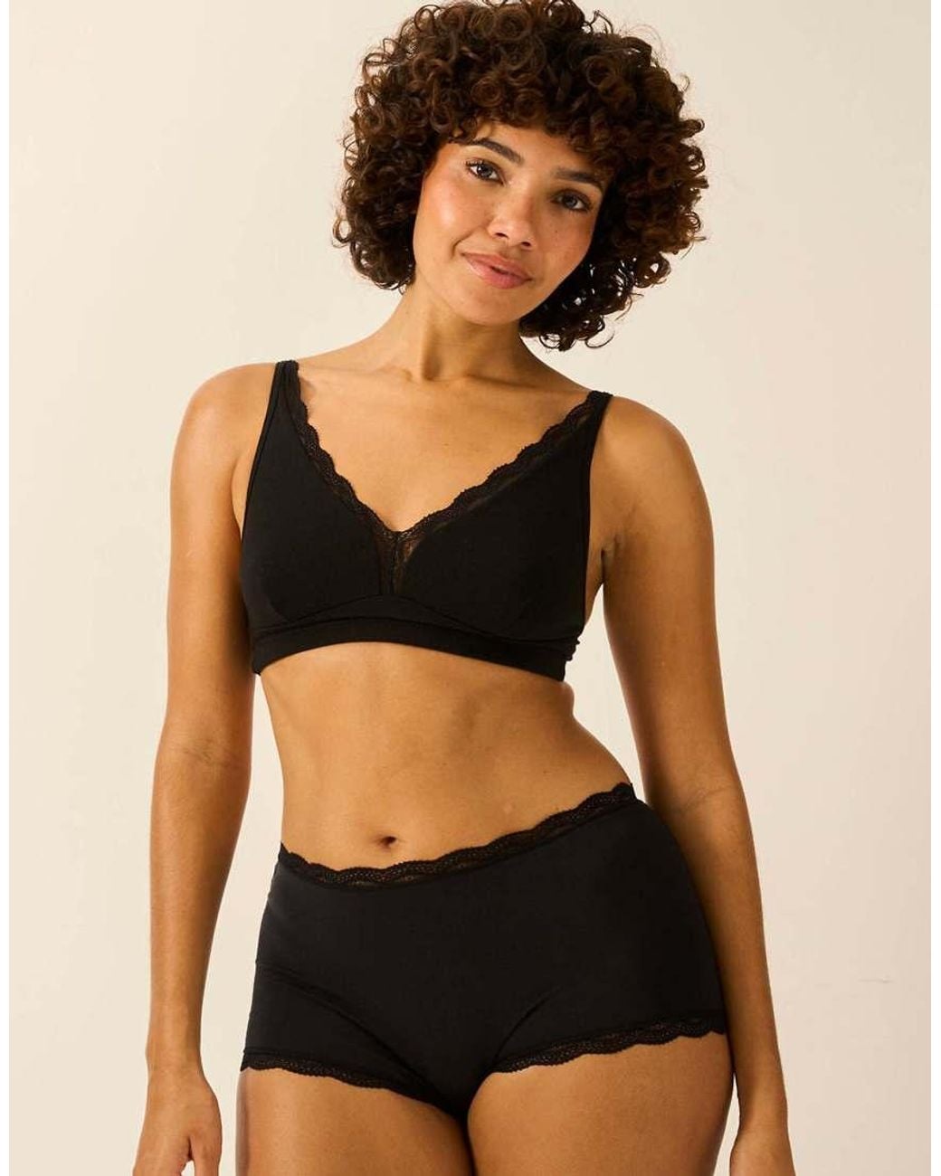 Stripe & Stare Black Hipster Knicker Four Pack