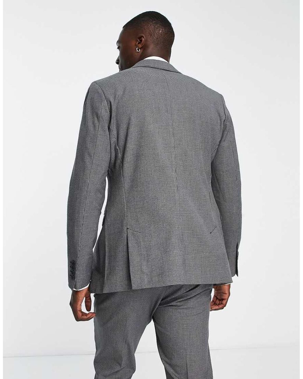 SELECTED Gray Slim Fit Suit Jacket for men