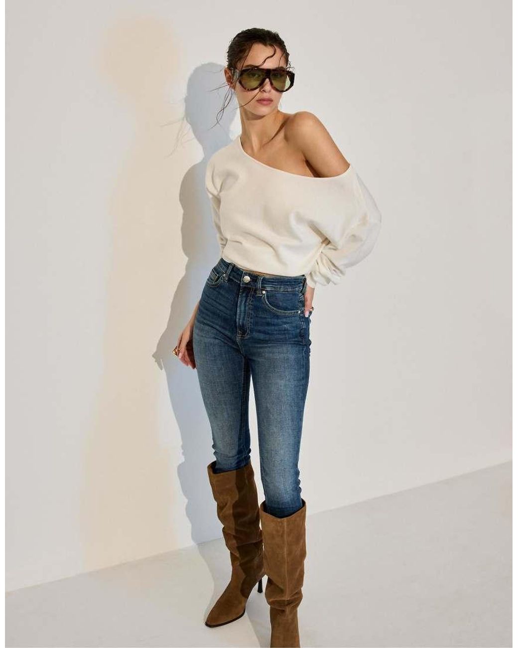 Stradivarius Blue D09 Skinny Super High-Waist Jeans