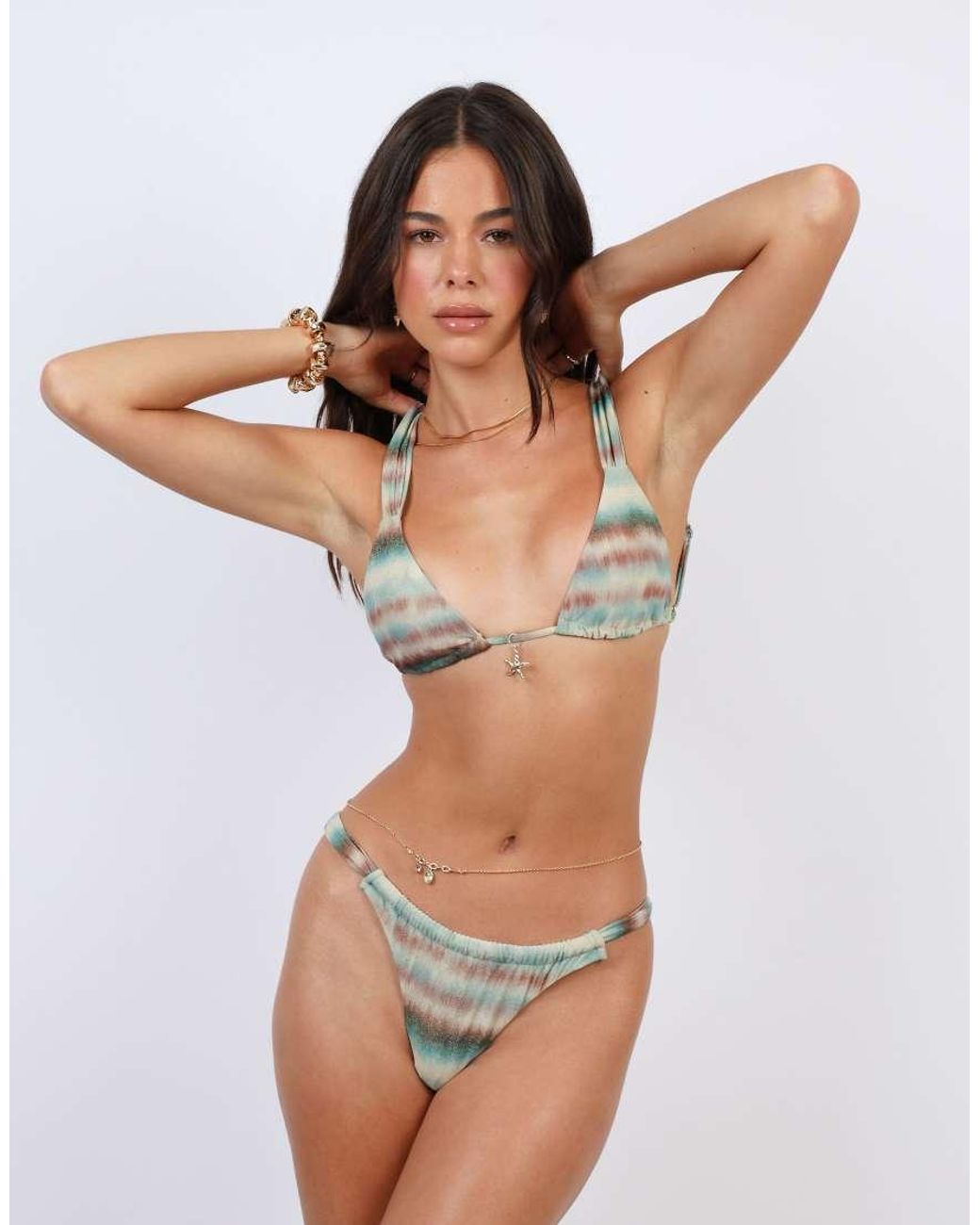 SIMMI Multicolor Tie Dye Thick Strap Bikini Top