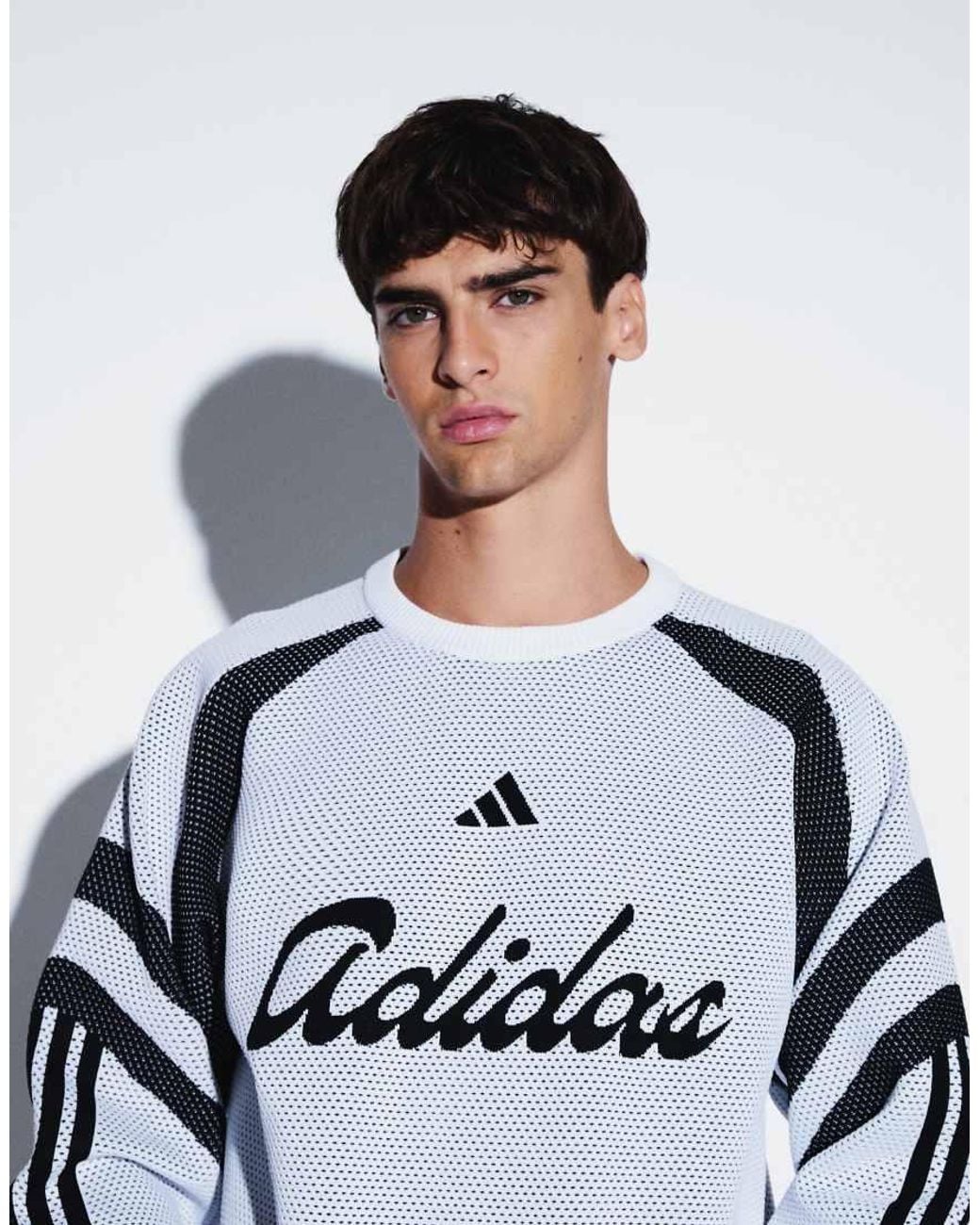 Adidas Originals White Adidas Sportswear Knitted Logo Jumper