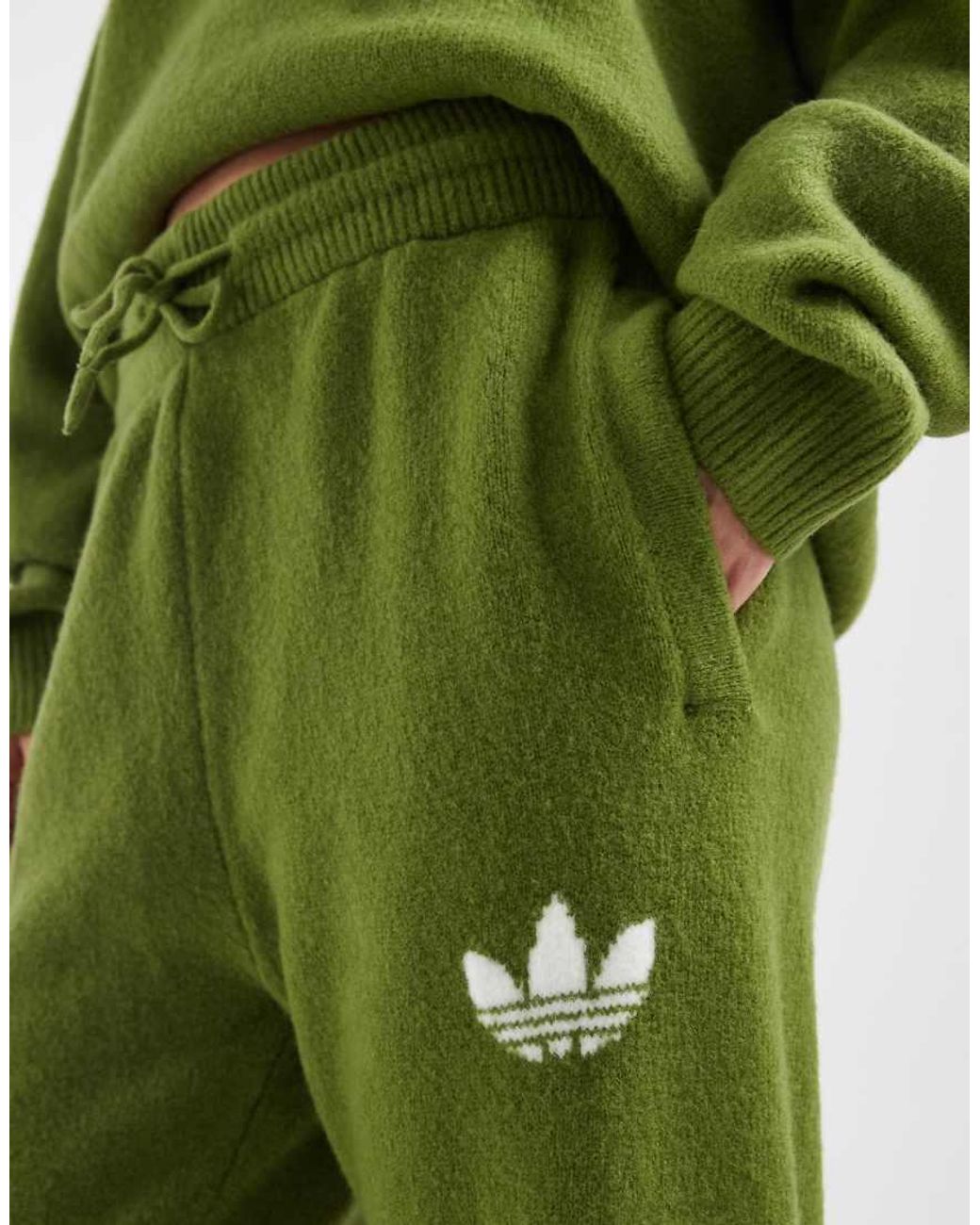 Adidas Originals Green Knitted Wide Leg Track Pants