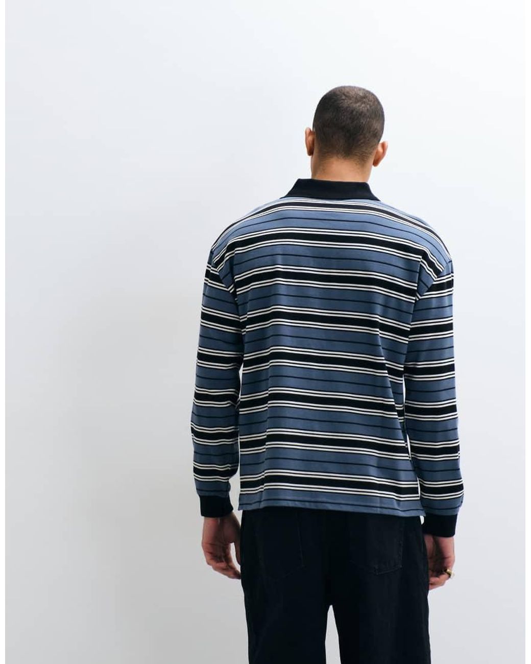 Carhartt Blue Devitt Long Sleeve Rugby Shirt for men