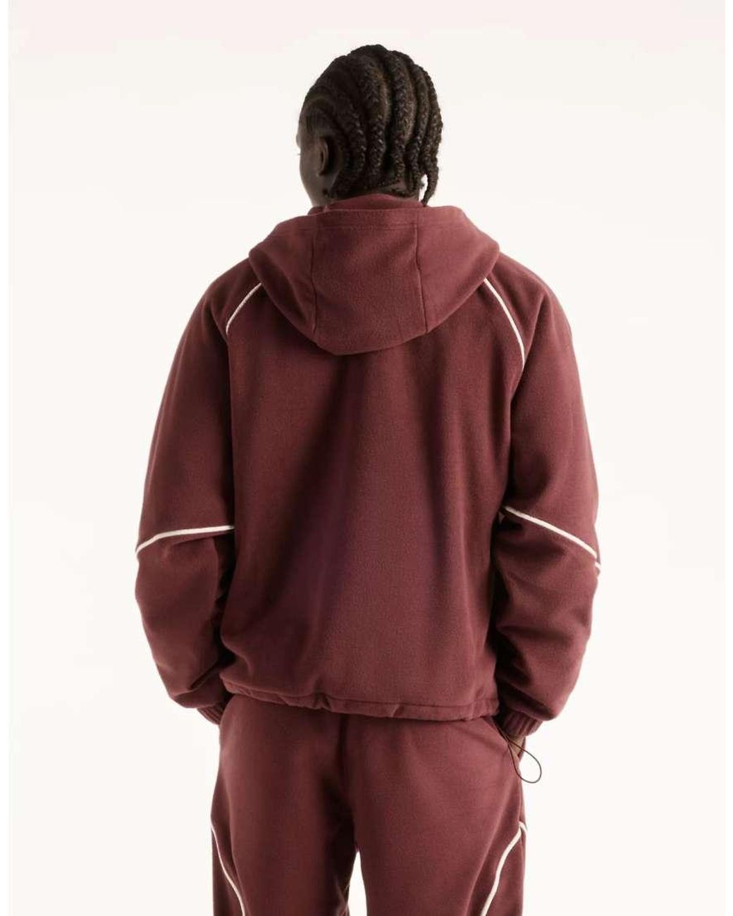 New Balance Red Trackside Polar Fleece Hoodie for men