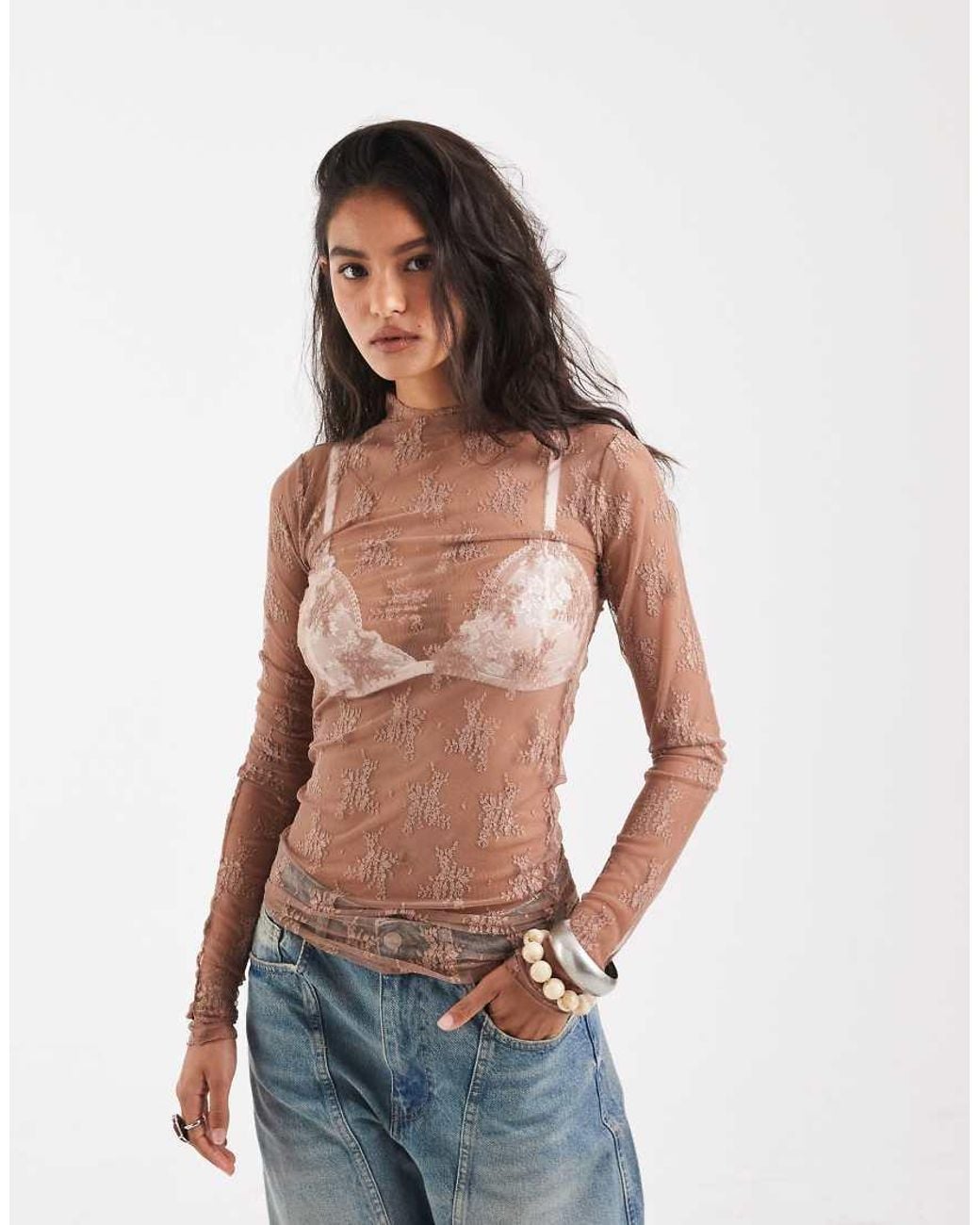Free People Blue Lady Lux Boho Layering Lace Top