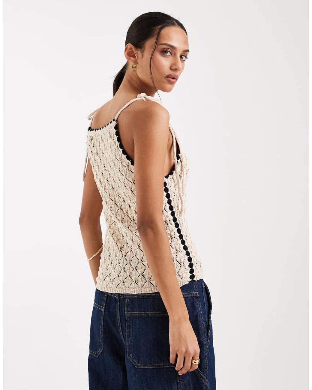 Aware Natural Crochet Halterneck Vest