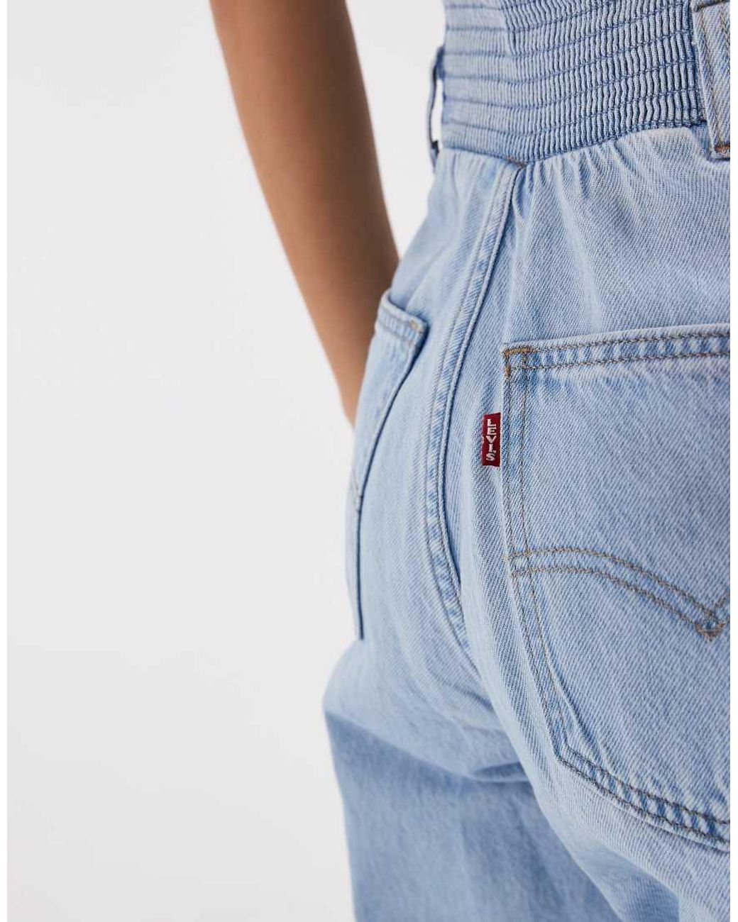 Levi's Blue Denim Bustier Wide Leg Jumpsuit