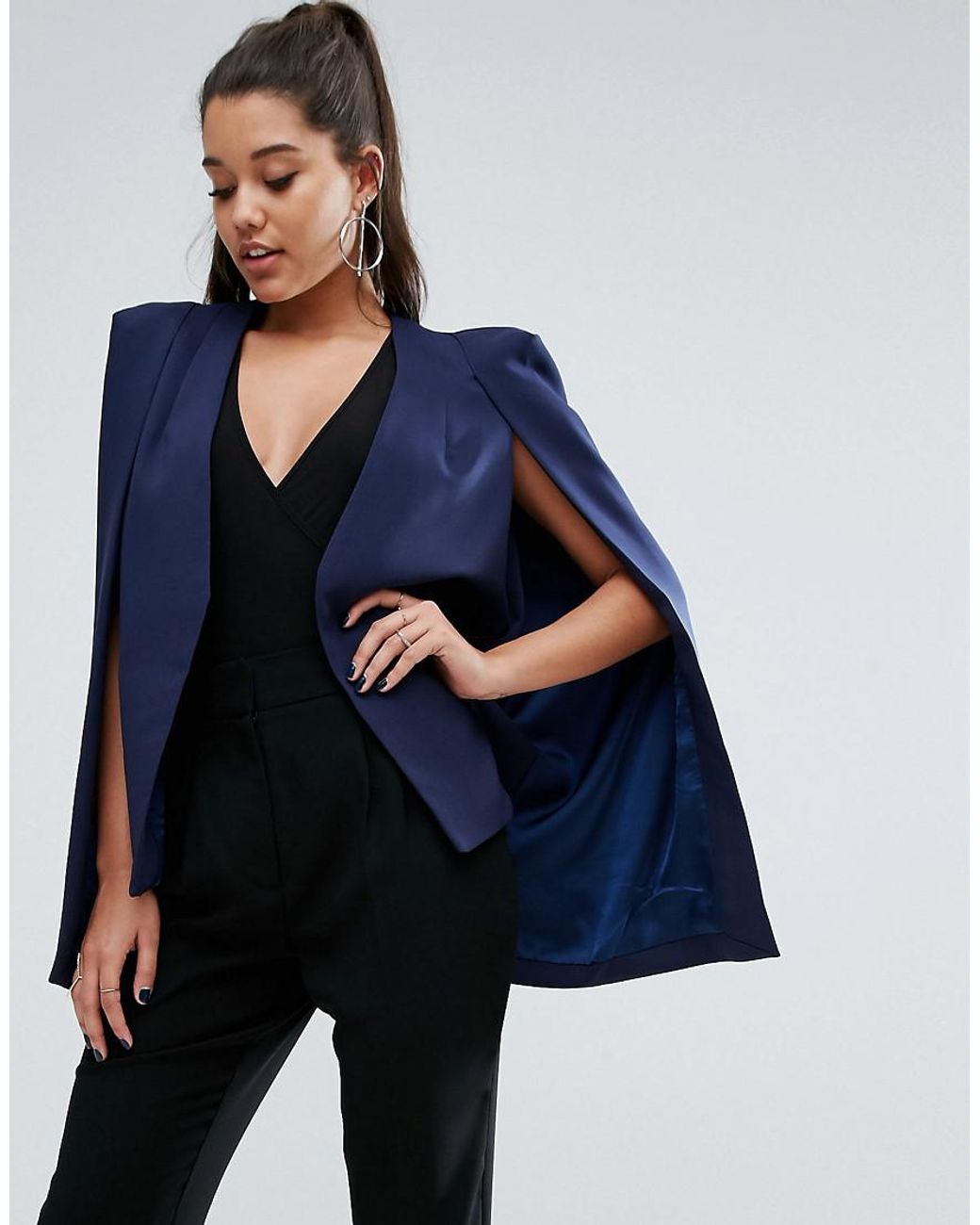 Lavish alice navy cape dress sale