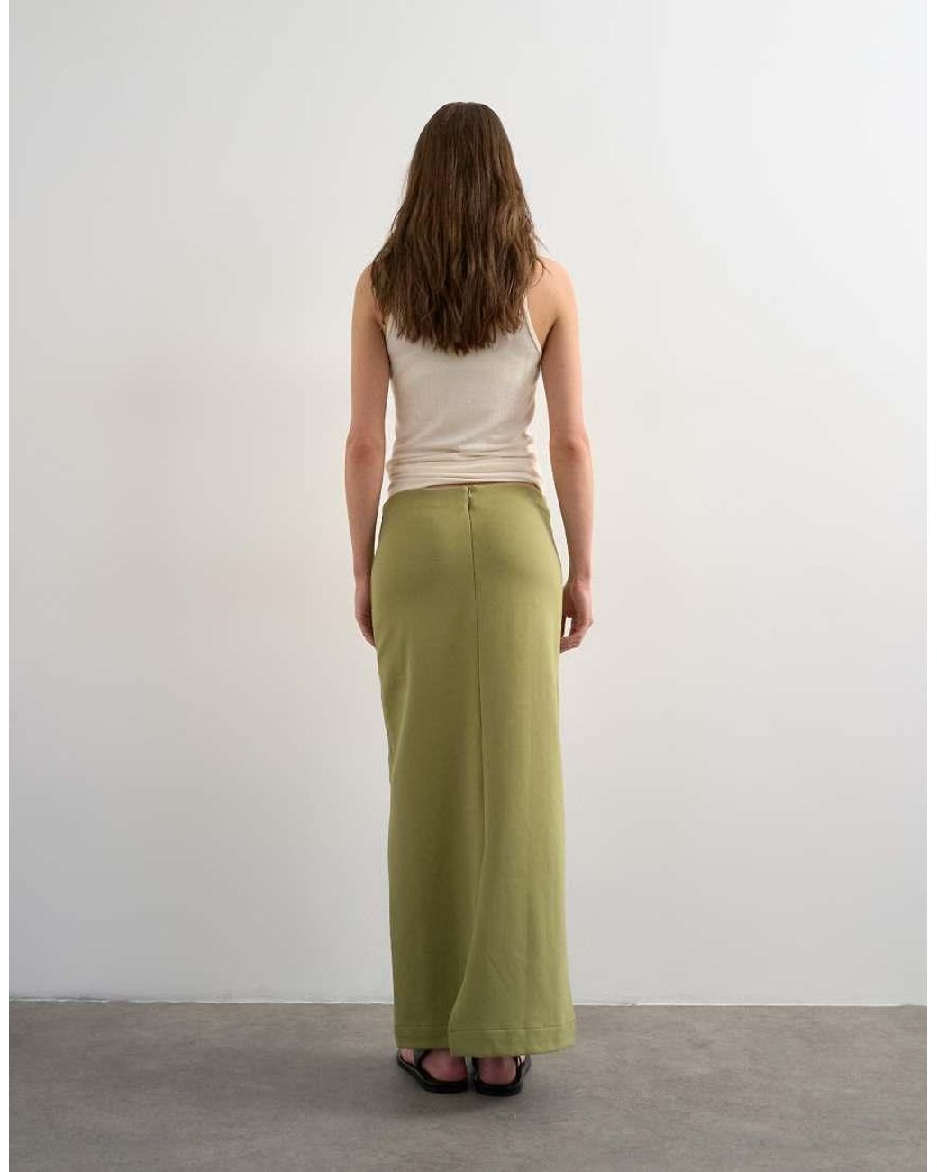 TOPSHOP White Interlock Pencil Skirt