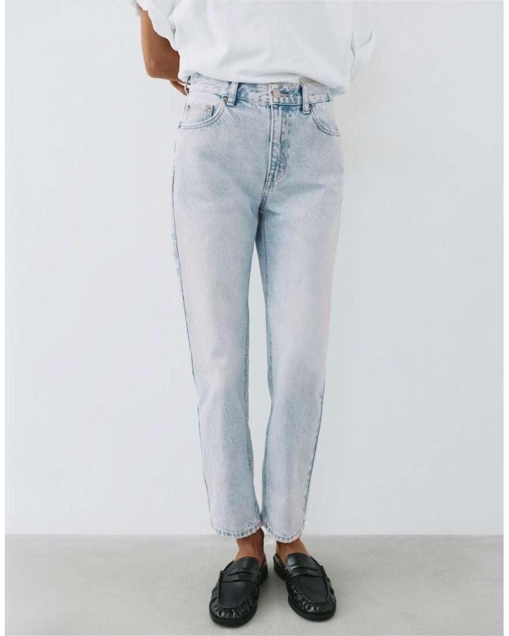 Pull&Bear Blue Petite High-waist Mom Fit Jeans