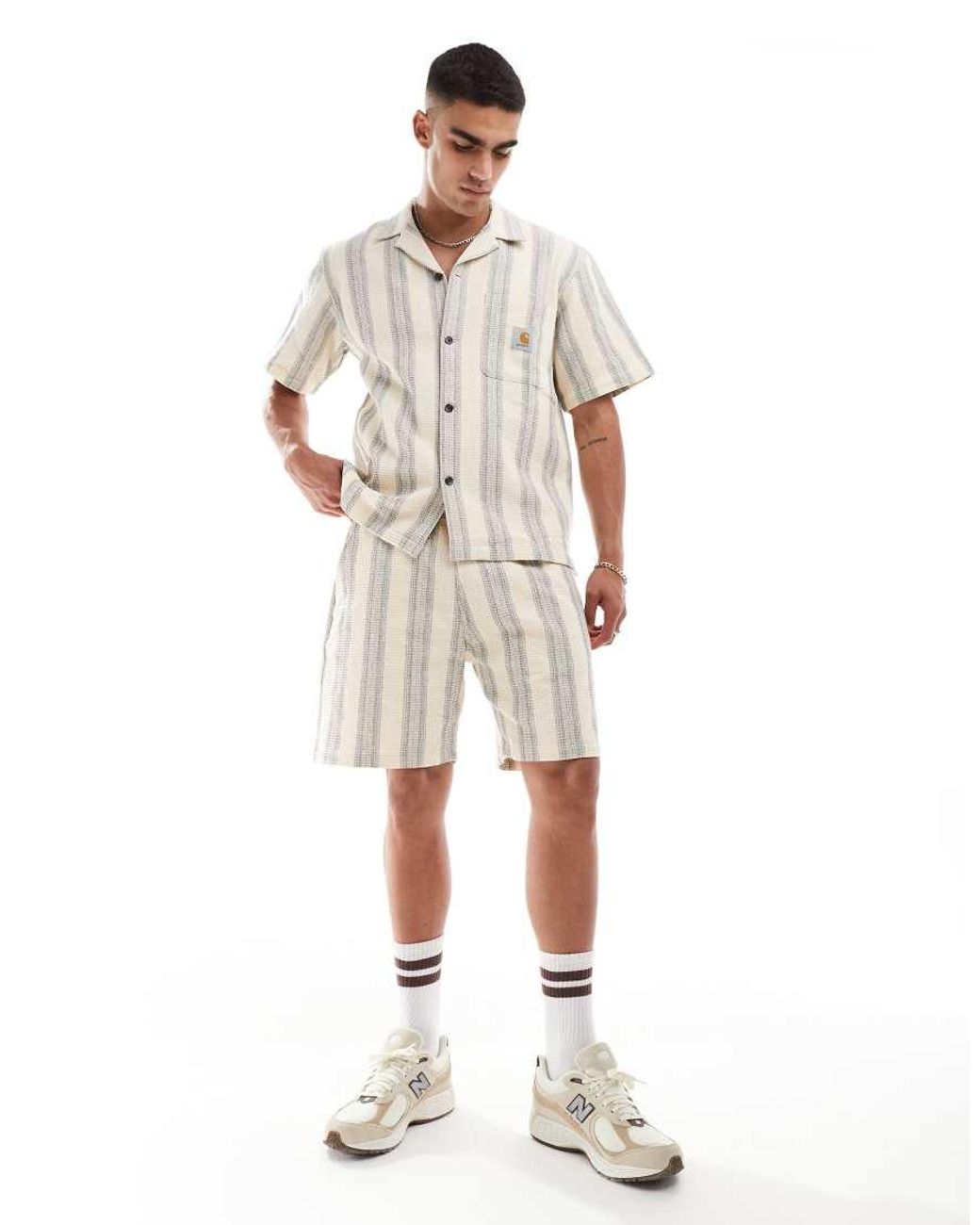 Carhartt White Co-Ord Dodson Stripe Short for men