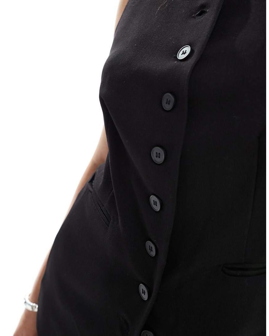 Pieces Blue Longline Waistcoat