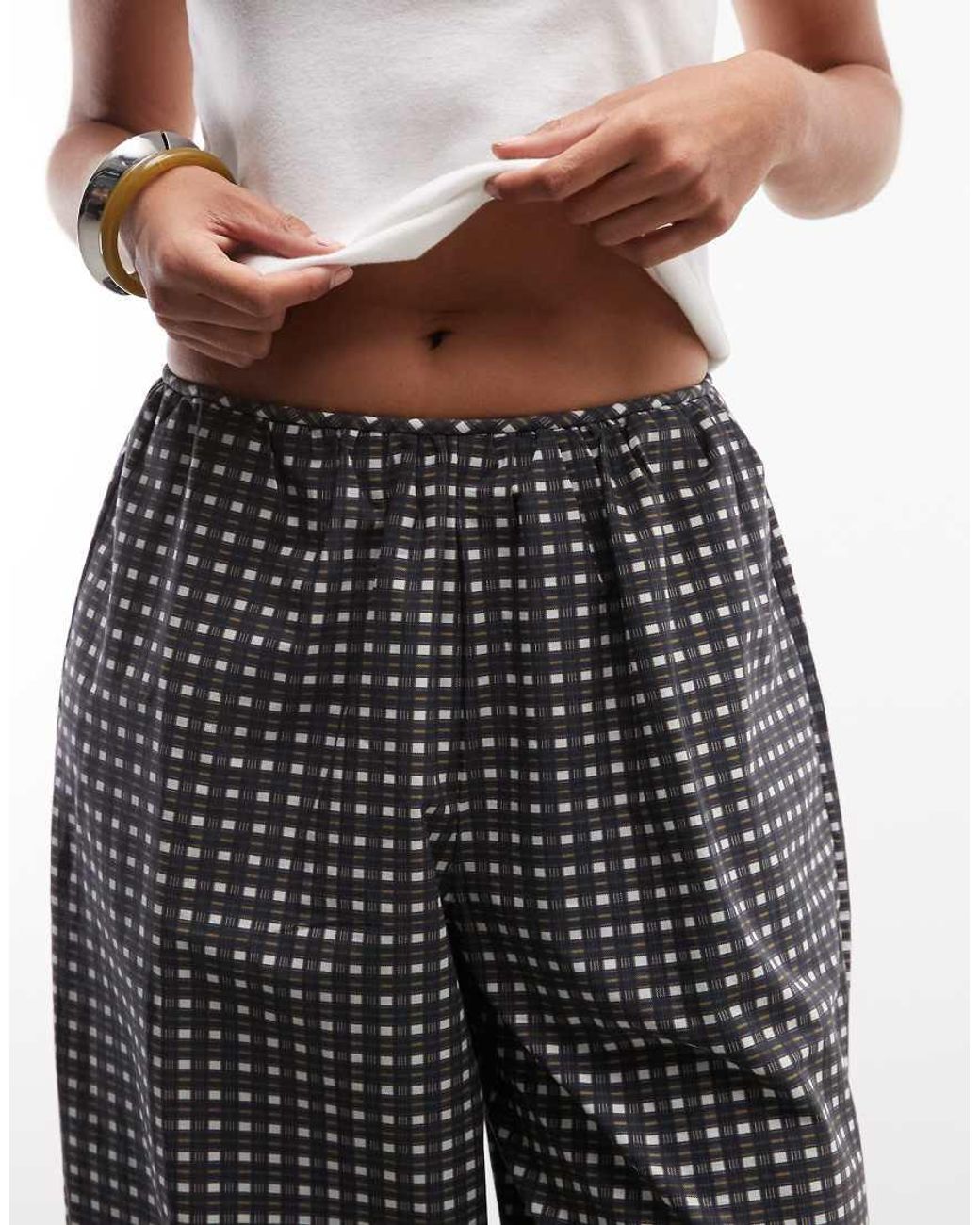 ASOS Gray Balloon Leg Co-ord Trousers With Tie Hem