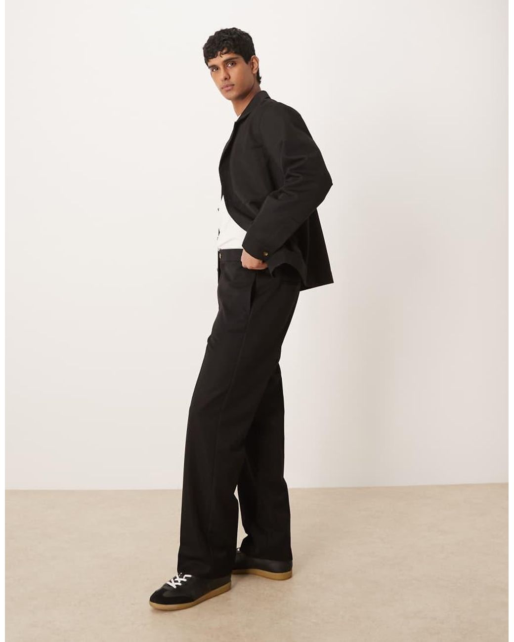 ASOS Black Tailored Co-ord Straight Trousers for men