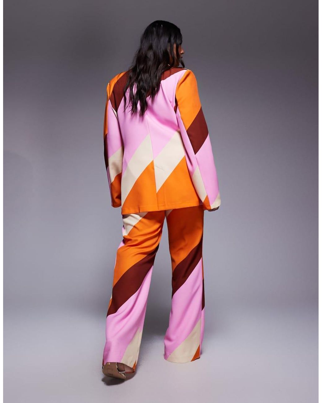 ASOS Orange Curve Co-Ord Tailored Suit Trousers