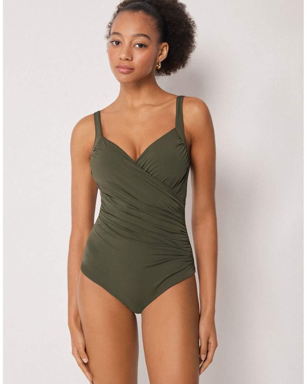 Calzedonia Green Swimsuit Elegant Draping