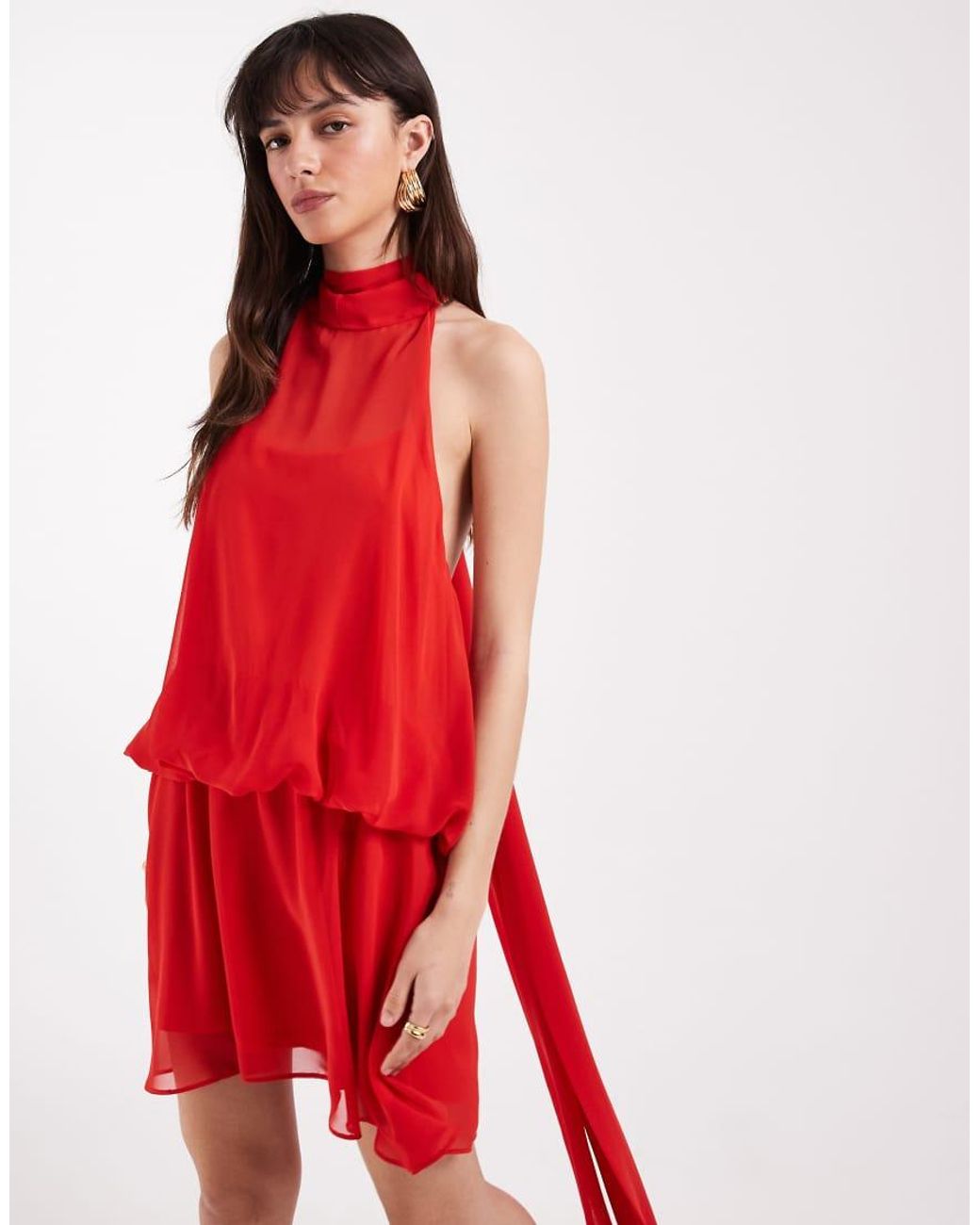 ASOS Red Halter Neck Mini Dress