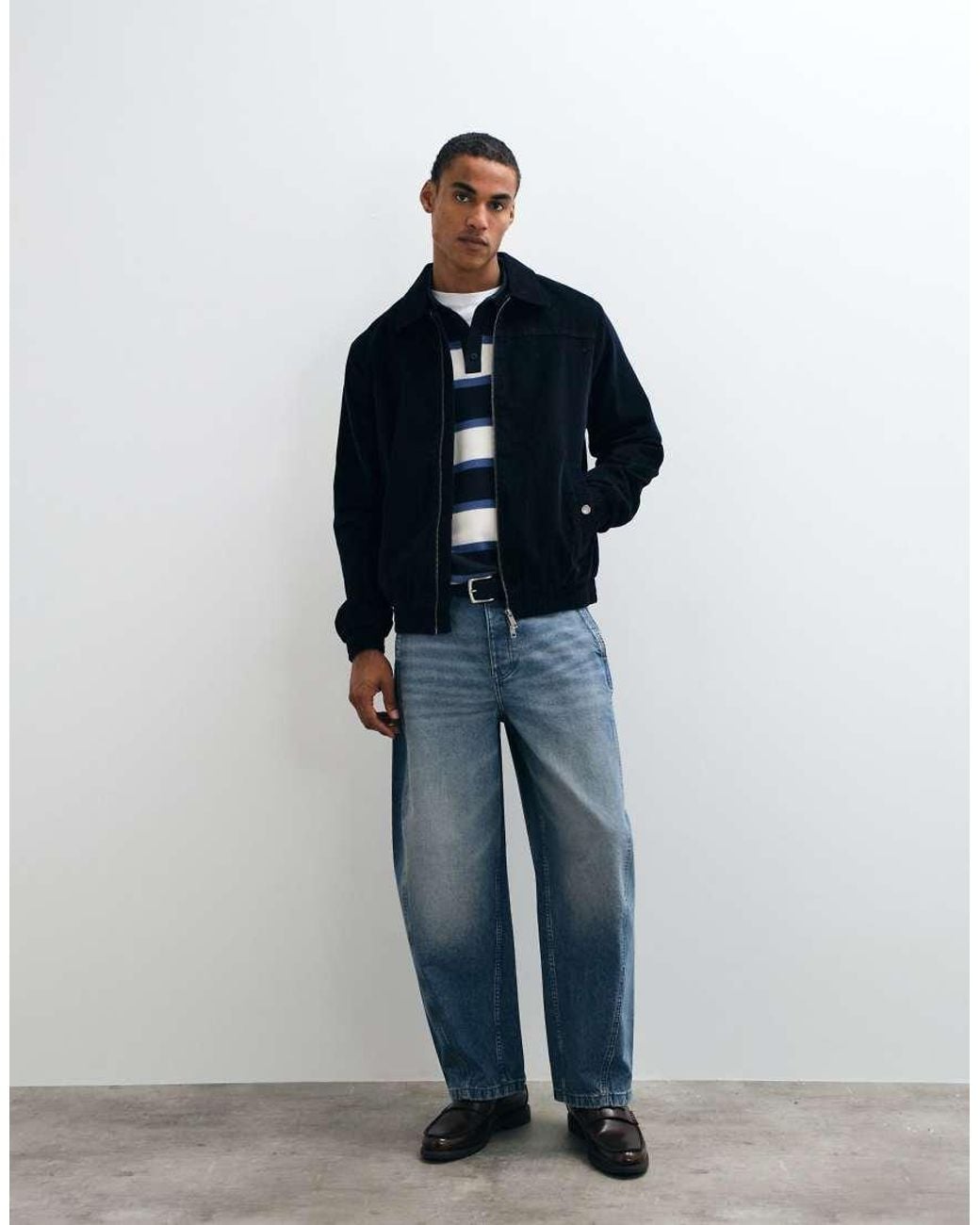Threadbare Blue Zip Thru Corurow Jacket for men
