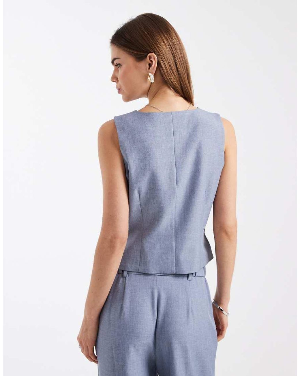 ONLY Blue Fitted Waistcoat Co-ord