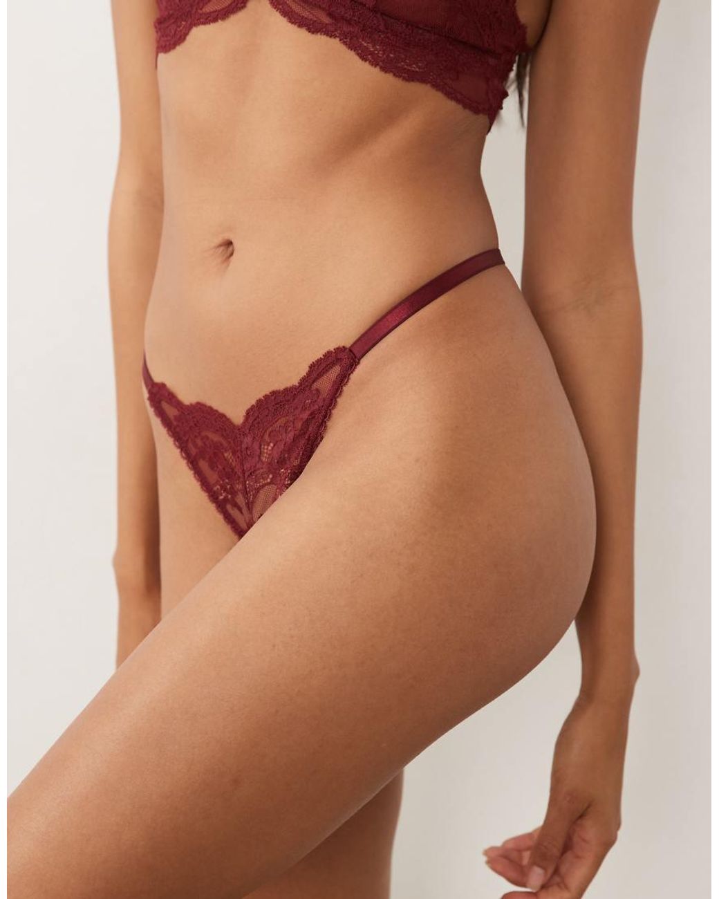 Lola Tanga De Encaje En-Rojo ASOS de color Brown