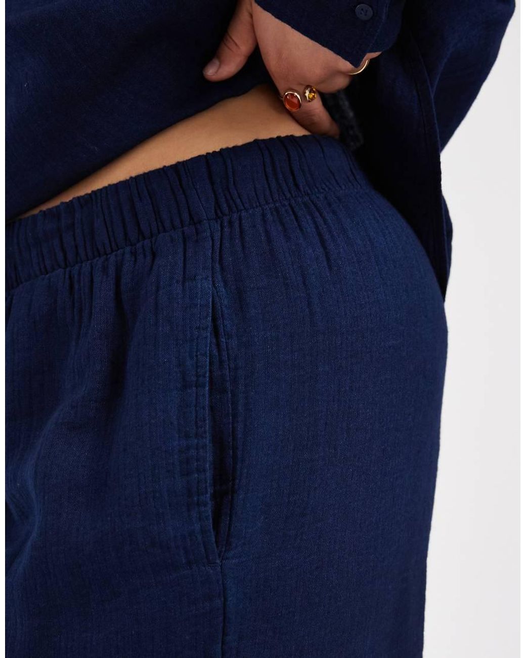 ONLY Blue Seersucker Shorts Co-Ord
