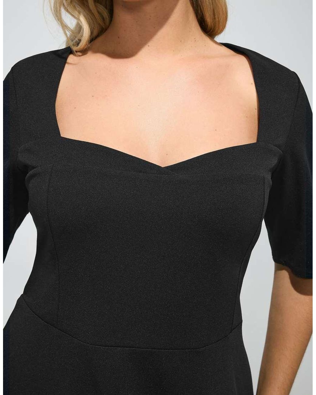 Yours Clothing Black Panel Skater Dress
