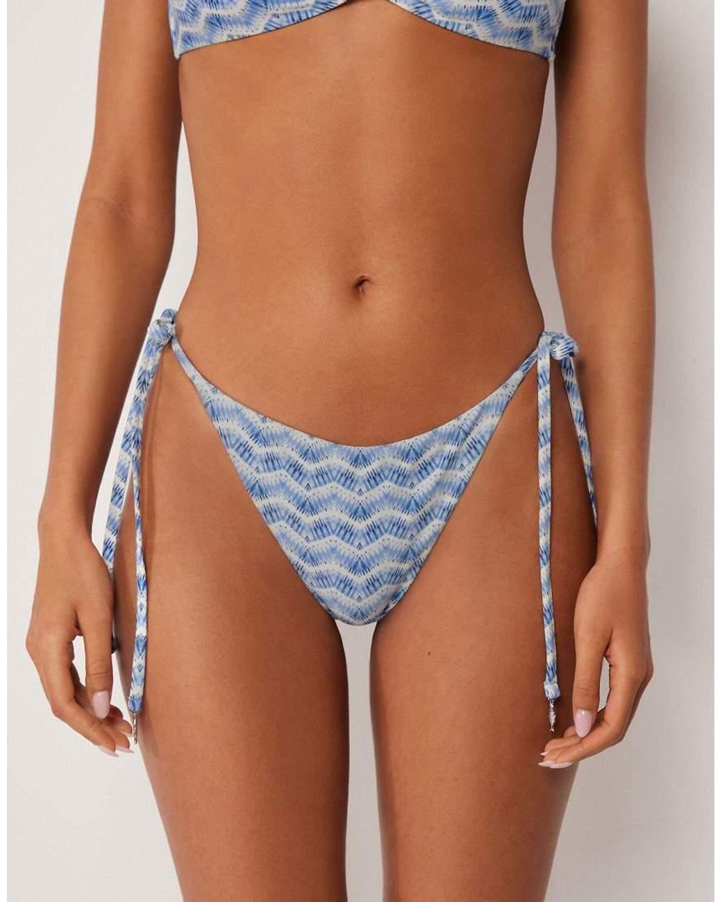 Calzedonia Blue Tie Bikini Bottoms Reflection
