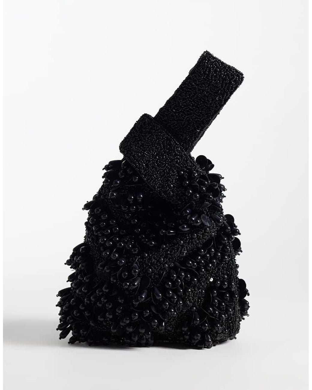 ASOS Black Asos Desing Loop Through Embellished Clutch Bag