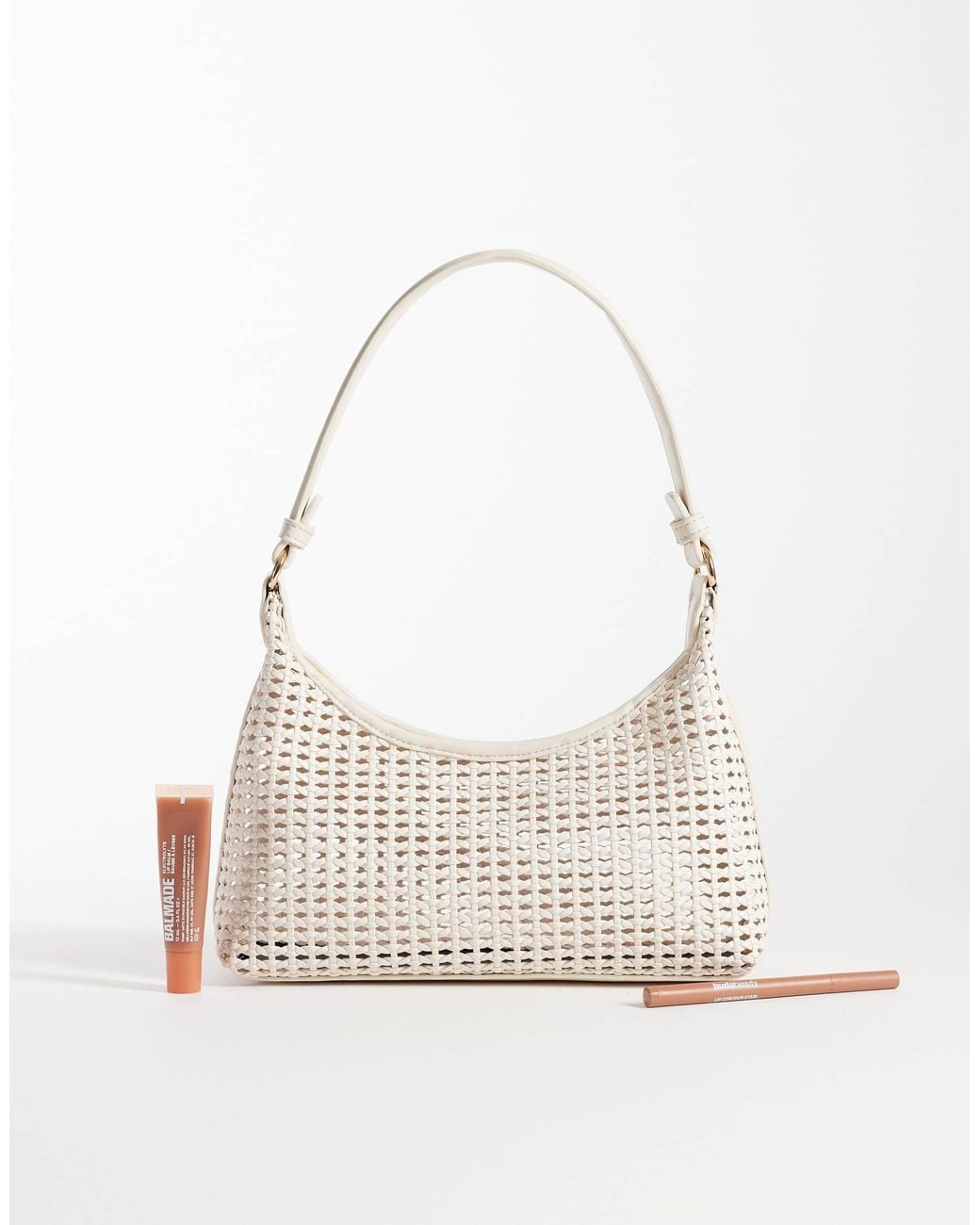 ASOS White Weave 90's Shoulder Bag