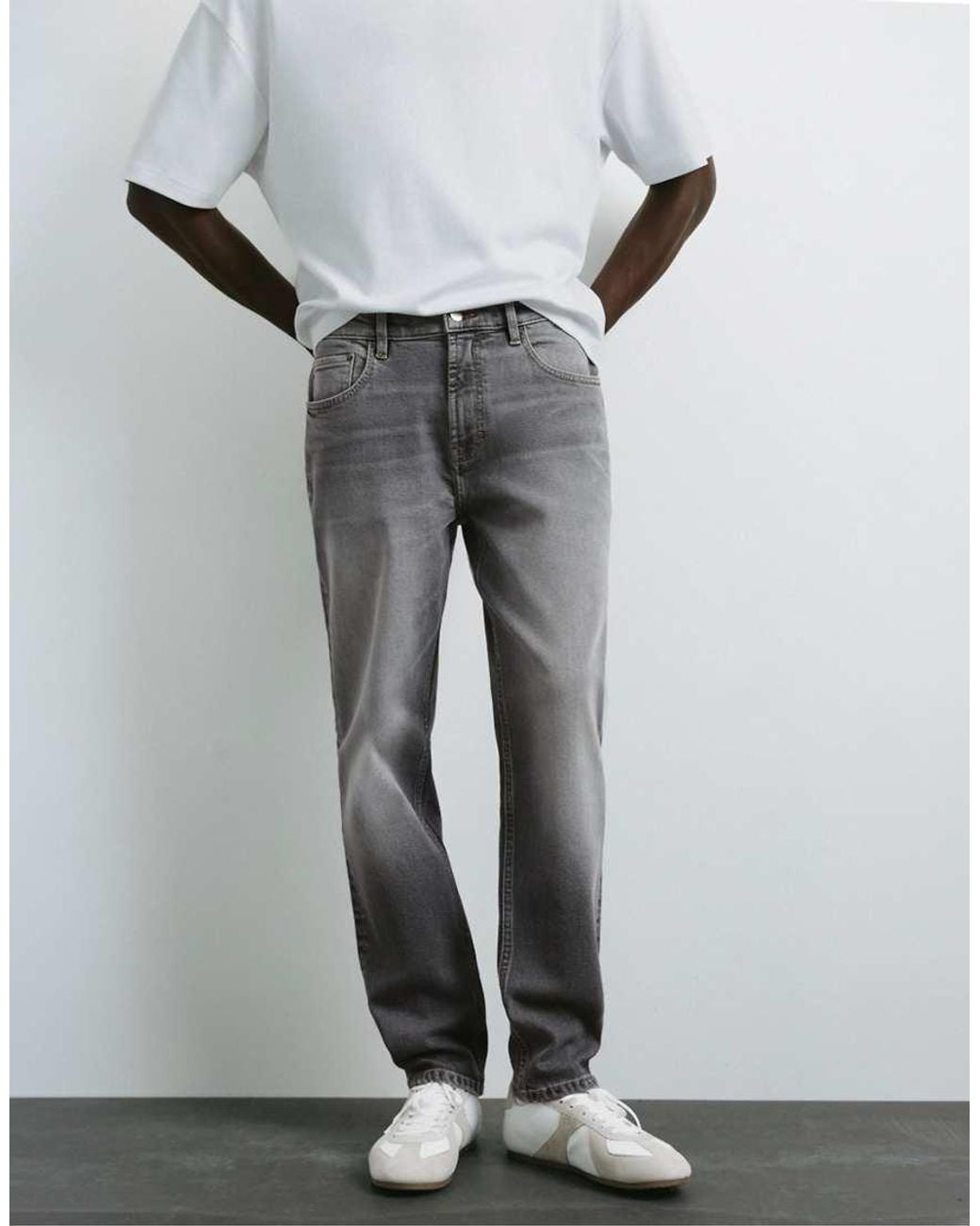Pull&Bear Gray Slim Fit Jeans for men