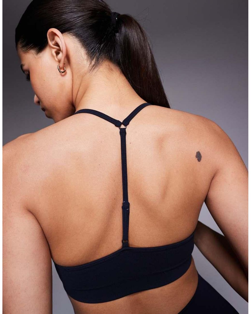 4505 Blue Seamless Baby Rib Light Support Sports Bra