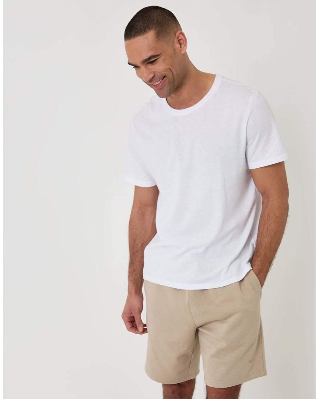 Threadbare White Sweat Shorts for men