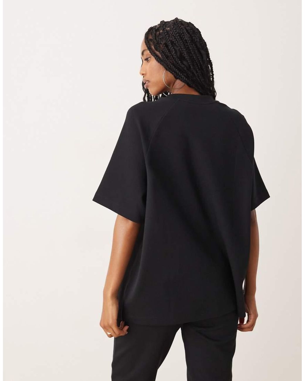 ASOS Black Interlock Raglan T-shirt