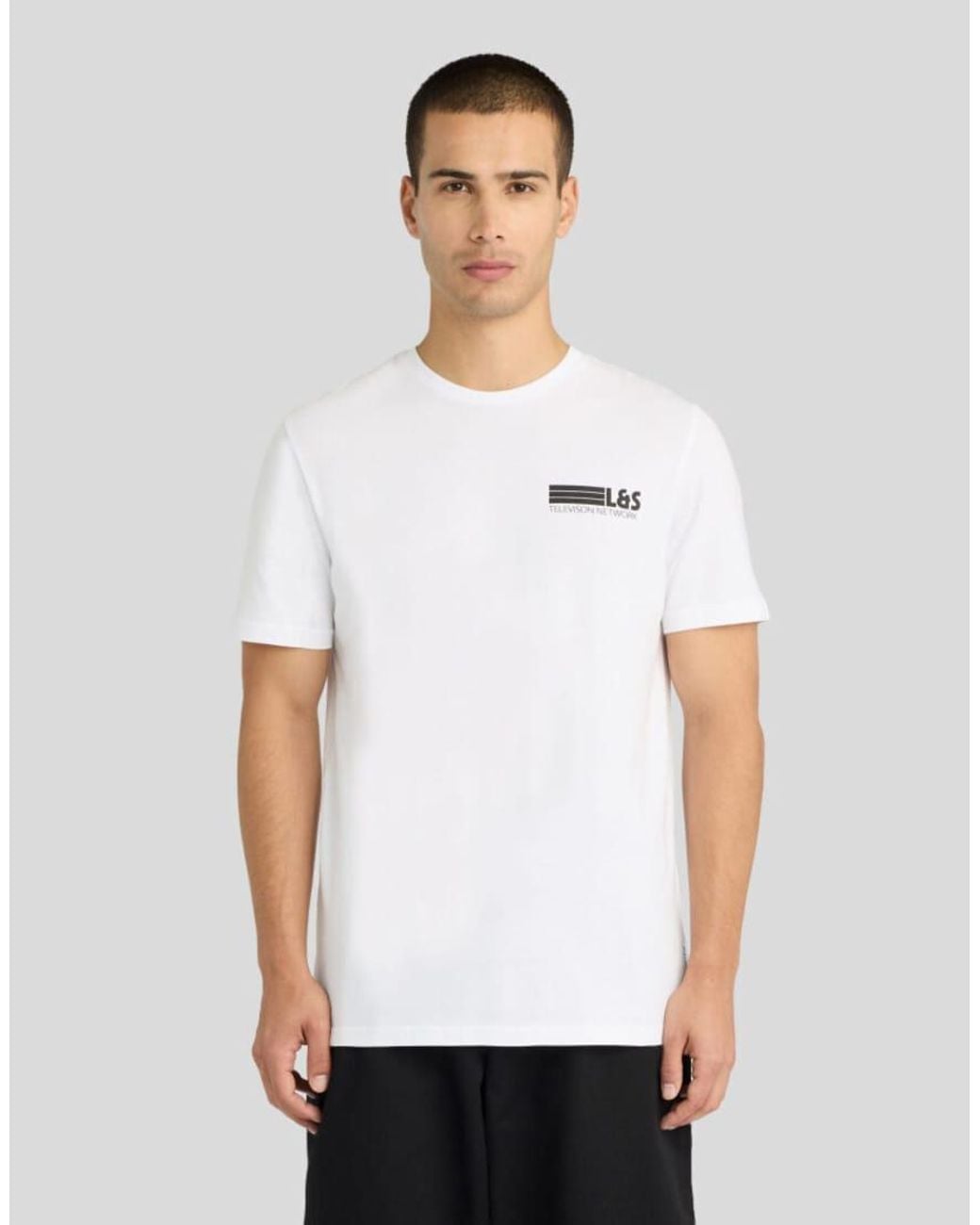 Lyle & Scott White Ss T-Shirts Broadcaster Graphic T-Shirt for men
